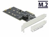 Delock PCI Express x4 Card 3 porty SATA i 2 slot M.2 Key B,B+M - Konstrukcja niskoprofilowa | 90499