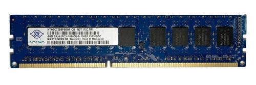 Paměť RAM 1x 4GB Nanya ECC UNBUFFERED DDR3 2Rx8 1333MHz PC3-10600 UDIMM | NT4GC72B8PB0NF-CG