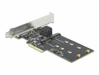 Delock PCI Express x4 Card 3 porty SATA i 2 slot M.2 Key B,B+M - Konstrukcja niskoprofilowa | 90499