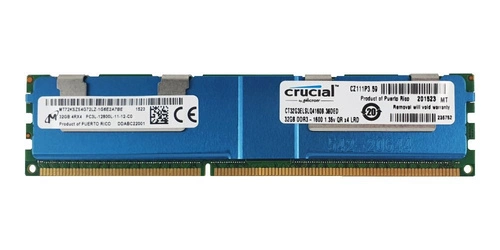 Paměť RAM 1x 32GB Micron LOAD REDUCED DDR3 4Rx4 1600MHz PC3-12800 LRDIMM | MT72KSZS4G72LZ-1G6