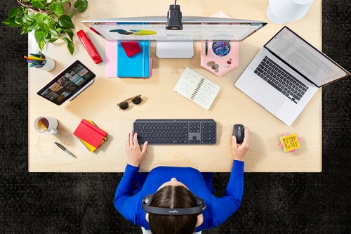 Klávesnice Bezdrátové připojení Logitech Klíče Mx pro firmy QWERTZ (DE)