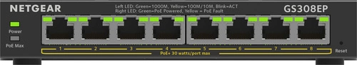 Přepínač Netgear GS308EP-100PES 8x 1Gb 62 W PoE+