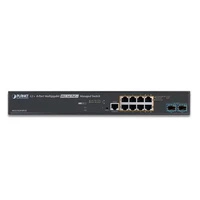 Síťový přepínač Planet MGS-5220-8P2X 8x 1Gb 2x SFP+ 200 W PoE+
