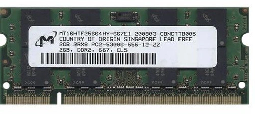 Paměť RAM 1x 2GB Micron SO-DIMM DDR2 800MHz PC2-6400 | MT16HTF25664HY-800