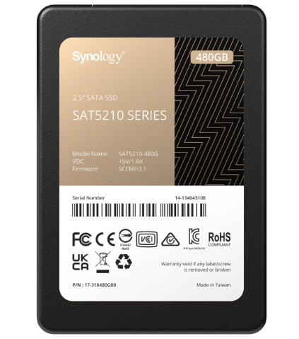 SSD disk určený pro server Synology SAT5210 480GB 2.5'' SATA 6Gb/s SAT5210-480GB nový