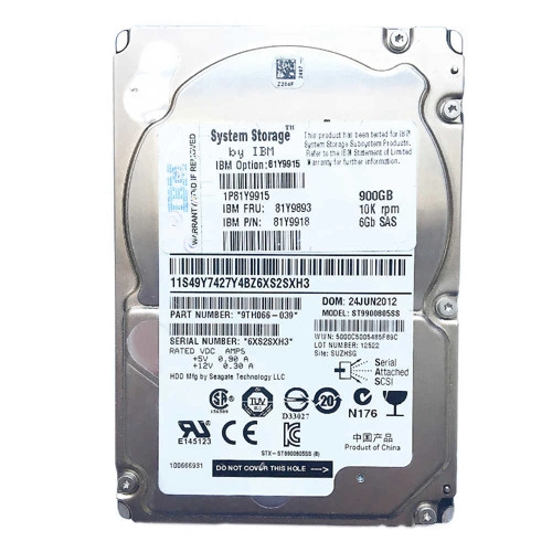 Pevný disk HDD určený pro server Lenovo 2.5'' 900GB 10000RPM SAS 6Gb/s 81Y9893 | 81Y9913 | ST9900805SS nový