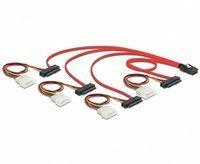 Delock Kabel  (83146) mini SAS SFF-8087 | 4 x SAS SFF-8482 + power, 1m.  |  83146