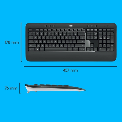 Klávesnice Bezdrátové připojení Logitech Pokročilý MK540 QWERTY