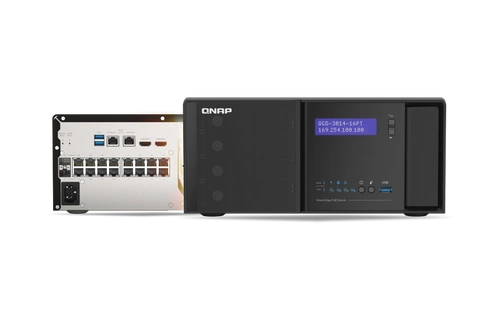 Přepínač QNAP QGD-3014-16PT-8G 14x 1Gb 2x RJ-45/SFP+ 140 W PoE+