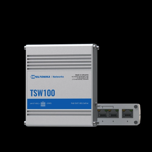 Přepínač Teltonika TSW100 5x 1Gb 120 W PoE+