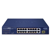 Přepínač Planet FGSD-1821P 16x 100Mb | 1x 1Gb 1x RJ-45/SFP 185 W PoE+