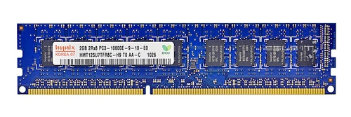Paměť RAM 1x 2GB Hynix ECC UNBUFFERED DDR3 1333MHz PC3-10600 UDIMM | HMT125U7TFR8C-H9