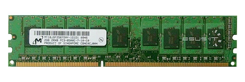 Paměť RAM 1x 2GB Micron ECC UNBUFFERED DDR3 1066MHz PC3-8500 UDIMM | MT18JSF25672AY-1G1D1