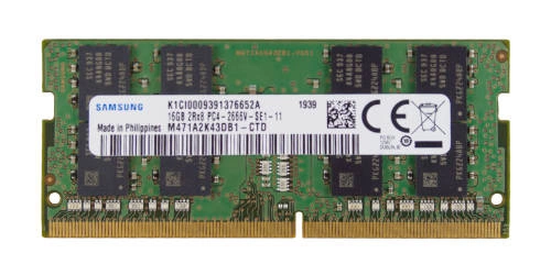 Paměť RAM 1x 16GB Samsung SO-DIMM DDR4 2666MHz PC4-21300 | M471A2K43DB1-CTD