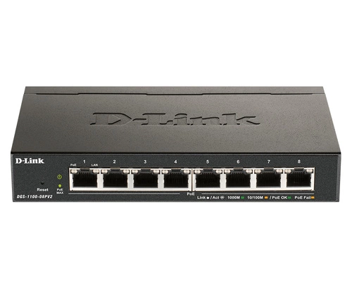Přepínač D-Link DGS-1100-08PV2/E 8x 1Gb 64 W PoE+