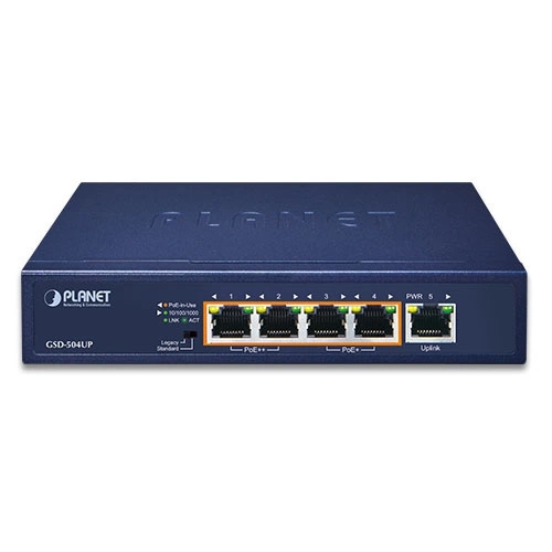 Přepínač Planet GSD-504UP 5x 1Gb 120 W PoE++