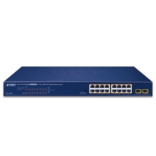 Přepínač Planet GSW-1820HP 16x 1Gb 2x SFP 240 W PoE+