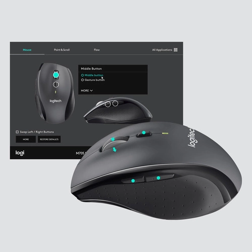 Bezdrátové připojení myš Logitech Přizpůsobitelná myš M705 910-006034