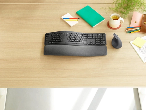 Klávesnice Bezdrátové připojení Logitech ERGO K860 pro firmy QWERTZ (DE)