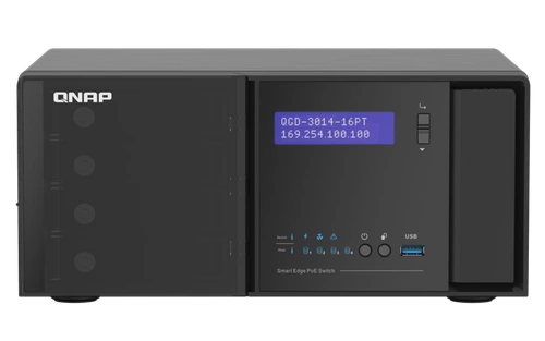 Přepínač QNAP QGD-3014-16PT-8G 14x 1Gb 2x RJ-45/SFP+ 140 W PoE+