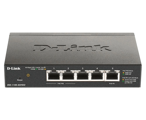 Přepínač D-Link DGS-1100-05PDV2 5x 1Gb 18 W PoE+