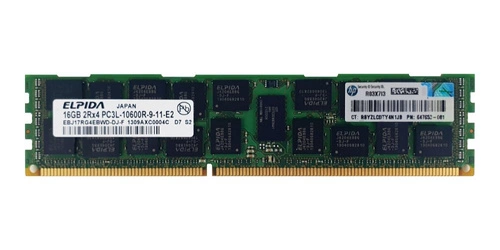 Paměť RAM 1x 16GB ELPIDA ECC REGISTERED DDR3 1333MHz PC3-10600 RDIMM | 647653-081