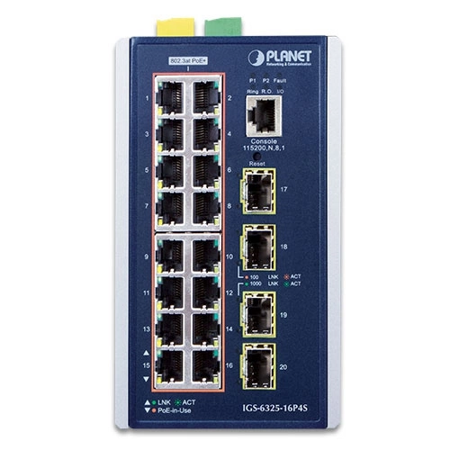 Přepínač Planet IGS-6325-16P4S 16x 1Gb 4x SFP 320 W PoE+