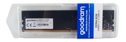 Paměť RAM 1x 8GB GoodRAM NON-ECC UNBUFFERED DDR4 2666MHz PC4-21300 UDIMM | GR2666D464L19S/8G