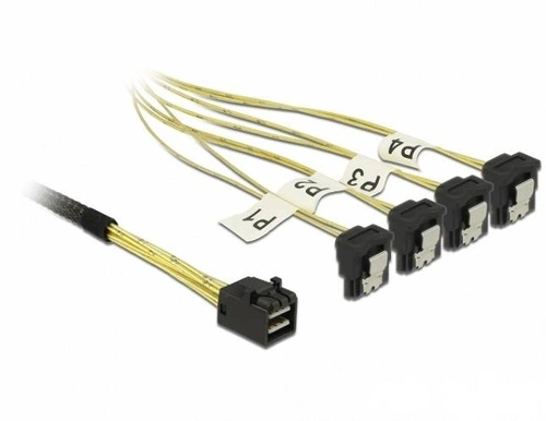 Delock Kabel (85685) Mini SAS HD SFF-8643 | 4 x SATA 7 Pin angled 1m.| 85685