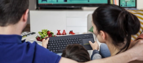 Klávesnice Bezdrátové připojení Logitech K400 Plus Tv QWERTZ