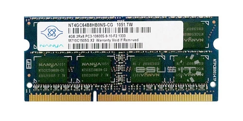 Paměť RAM 1x 4GB Nanya SO-DIMM DDR3 1333MHz PC3-10600 | NT4GC64B8HB0NS-CG