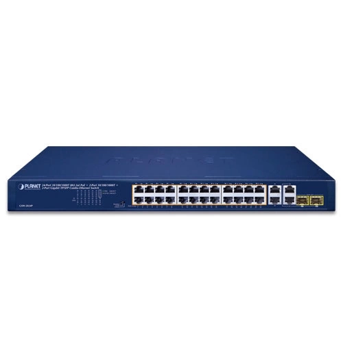 Síťový přepínač Planet GSW-2824P 28x 1Gb 2x SFP 250 W PoE+