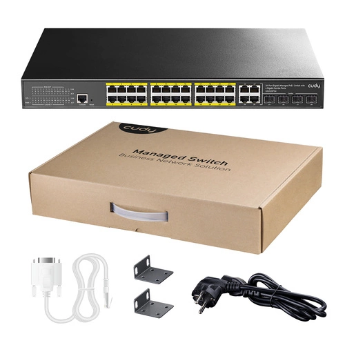 Přepínač Cudy GS2028PS4-400W 24x 1Gb 4x RJ-45/SFP 400 W PoE+