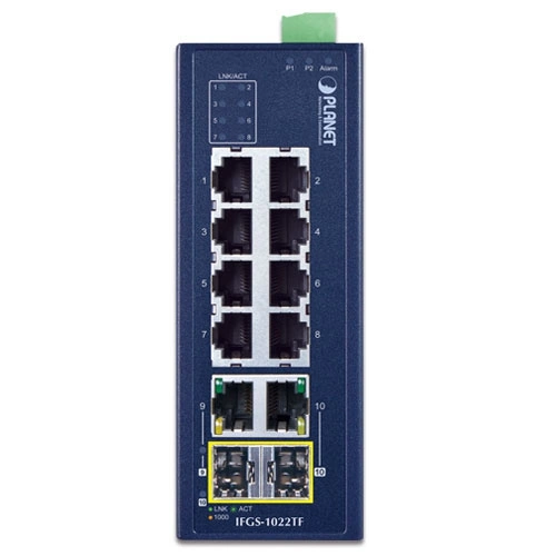 Přepínač Planet IFGS-1022TF 8x 100Mb 2x RJ-45/SFP