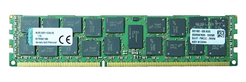 Paměť RAM 1x 16GB Kingston ECC REGISTERED DDR3 1600MHz PC3-12800 RDIMM | KVR16R11D4/16