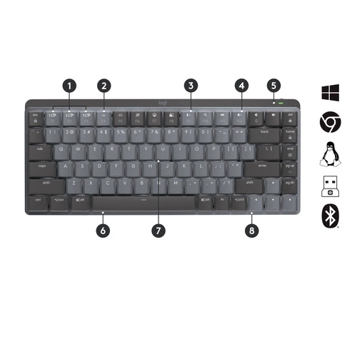 Klávesnice Bezdrátové připojení Logitech MX Mini Mechanical QWERTY