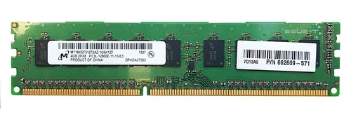 Paměť RAM 1x 4GB Micron ECC UNBUFFERED DDR3 2Rx8 1600MHz PC3-12800 UDIMM | MT18KSF51272AZ-1G6