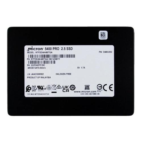 SSD disk Micron 5400 PRO 480GB 2.5'' SATA 6Gb/s TLC | MTFDDAK480TGA-1BC1ZABYYR