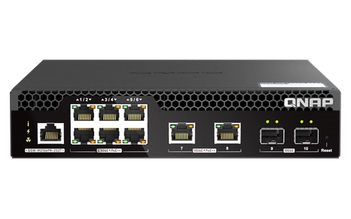 Přepínač QNAP QSW-M2106PR-2S2T 6x 2.5Gb | 2x 10Gb 2x SFP+ 310 W PoE+ / PoE++