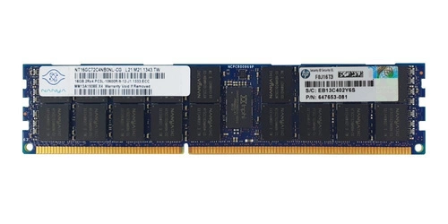 Paměť RAM 1x 16GB Nanya ECC REGISTERED DDR3 2Rx4 1333MHz PC3-10600 RDIMM | 647653-081