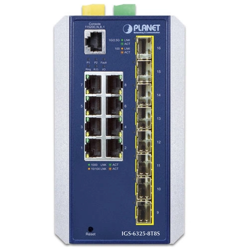 Síťový přepínač Planet IGS-6325-8T8S 8x 1Gb 8x SFP