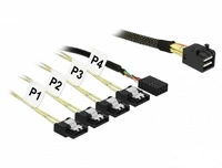 Delock Kabel (83315) connector to: 1 x Mini SAS HD SFF-8643 and SATA 7pin + Sideband 0.5m.| 83315