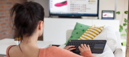 Klávesnice Bezdrátové připojení Logitech K400 Plus Tv QWERTZ