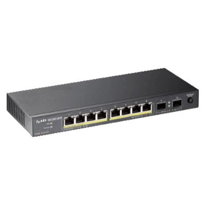 Přepínač Zyxel GS1100-10HP-EU0101F 8x 100Mb 2x SFP 240 W PoE+