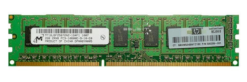Paměť RAM 1x 2GB Micron ECC UNBUFFERED DDR3 2Rx8 1333MHz PC3-10600 UDIMM | MT18JSF25672AZ-1G4